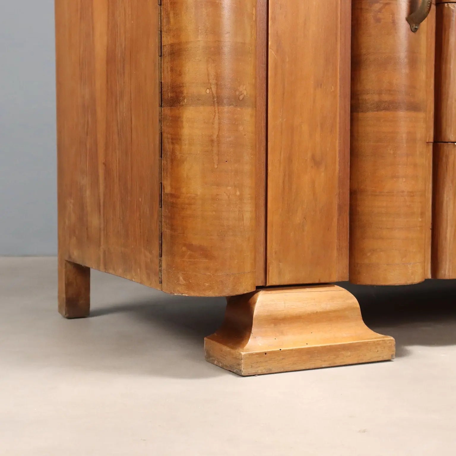 Vintage Chest of Drawers Art Deco Walnut Veneer Glass 1920s-1930s