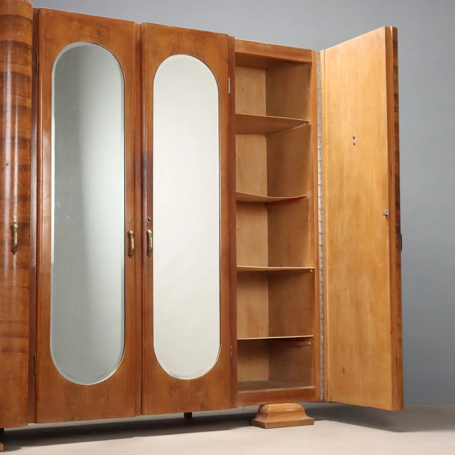 Antique Wardrobe Art Déco Walnut Veneer Design 1920s
