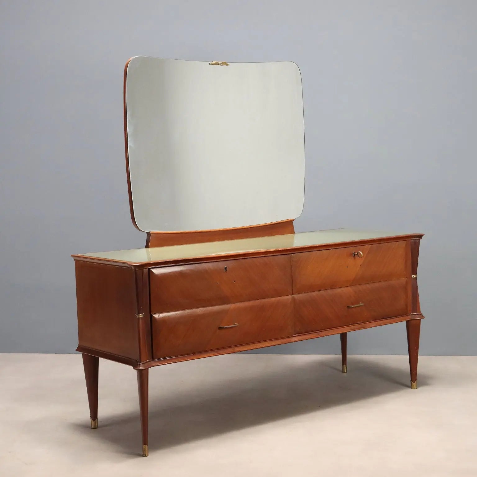 Vintage Chest of Drawers Mahogany Veneer Design 1950s-60s