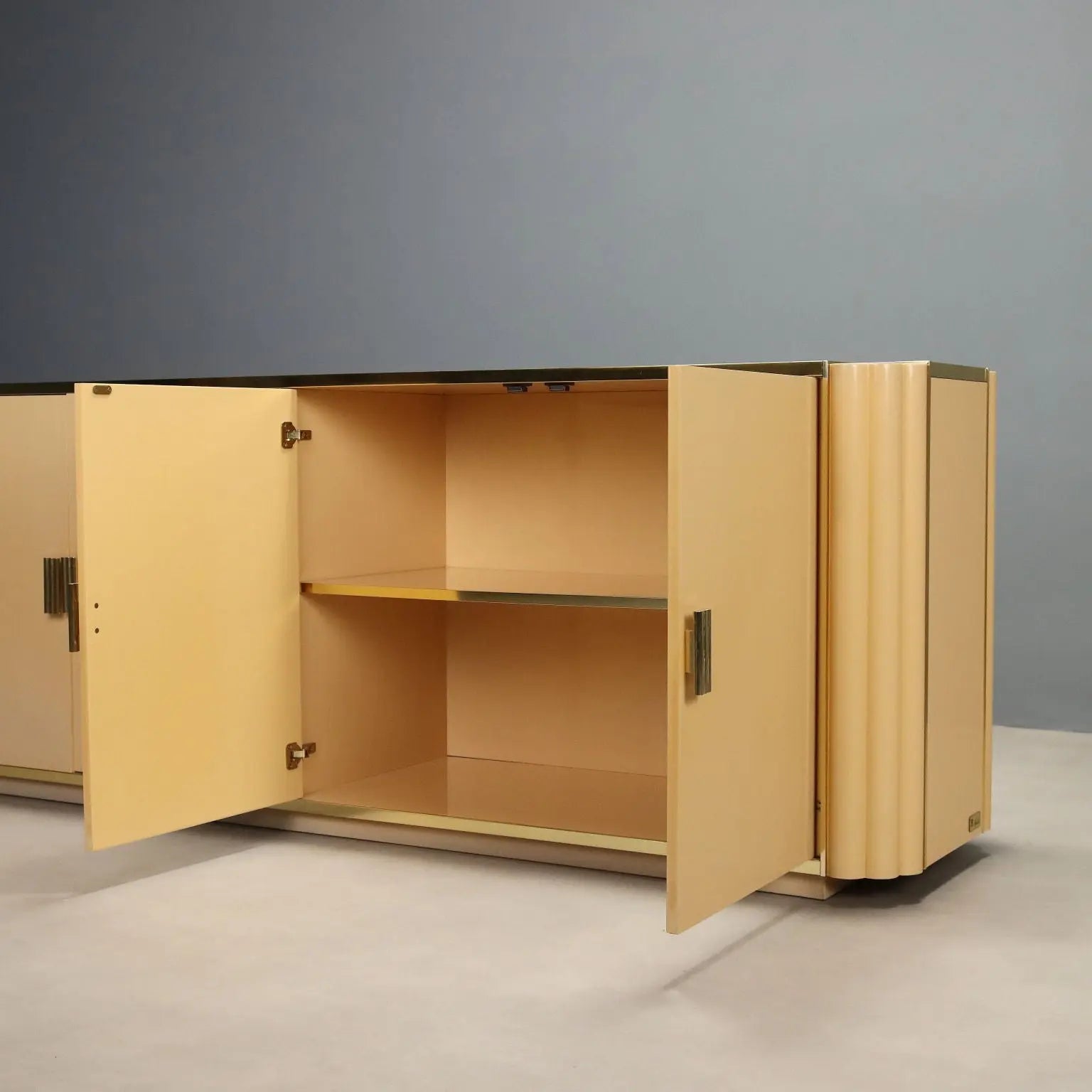 Vintage Sideboard Alain Delon for Mario Sabot Lacquered Wood 1970s