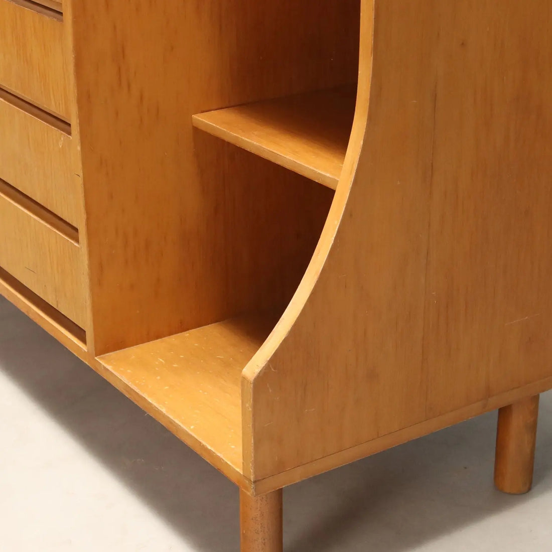 Vintage Cabinet with Flap Door Maple Drawers Design 1960s