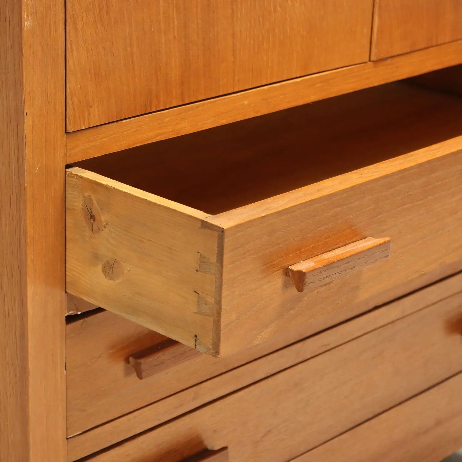 Vintage Wardrobe Oak with Drawers Design Italy 1960s