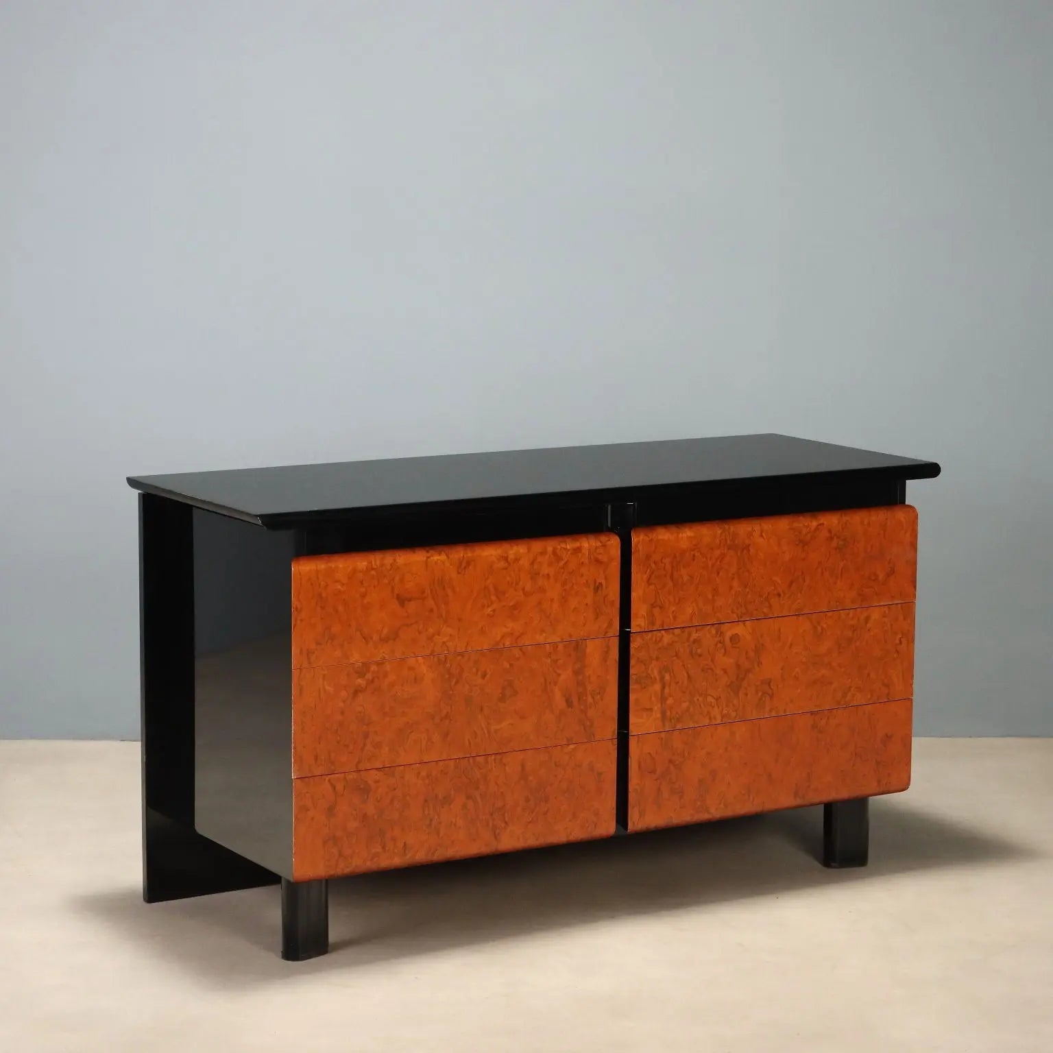 Vintage Cabinet Lacquered Wood Design Italy 1980s