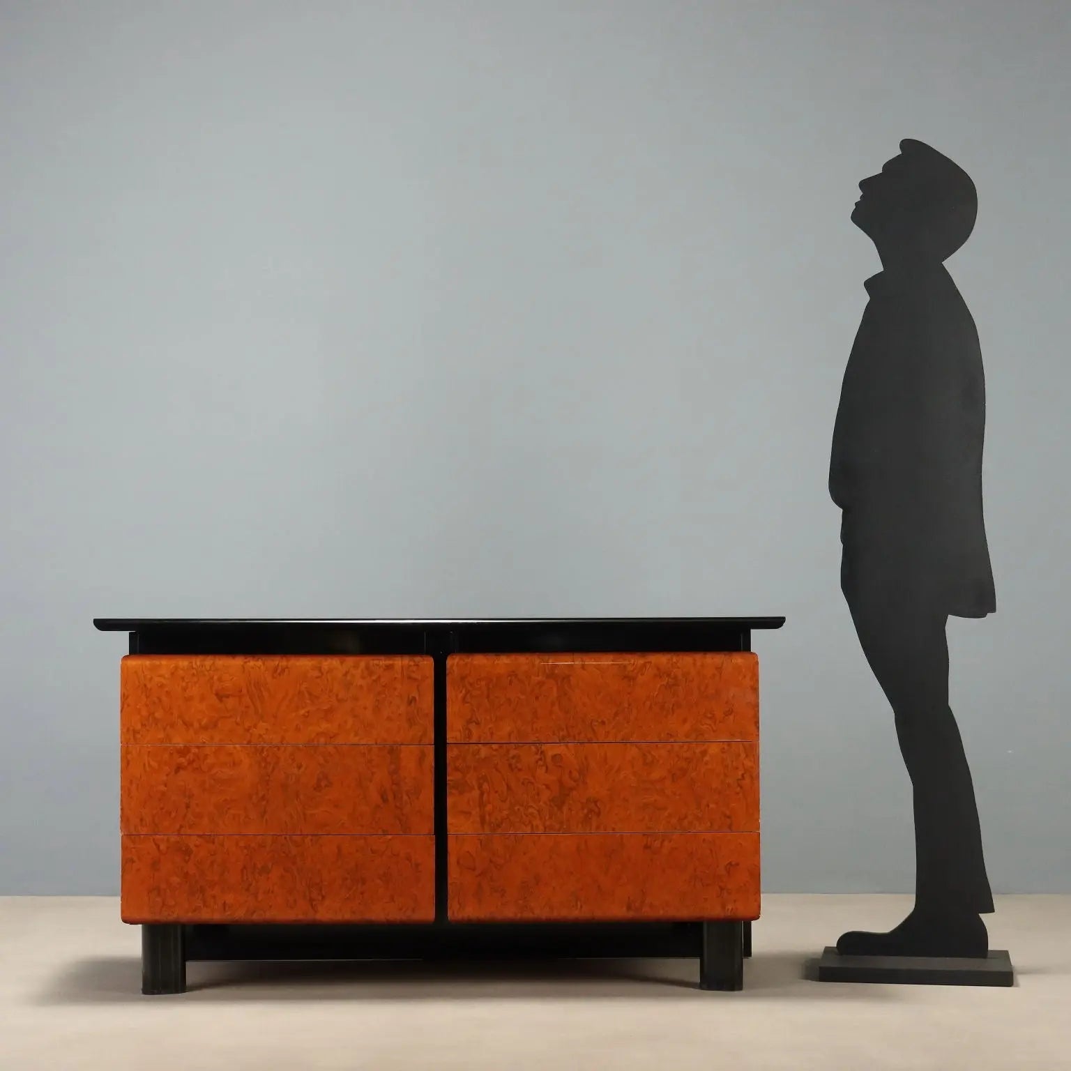 Vintage Cabinet Lacquered Wood Design Italy 1980s