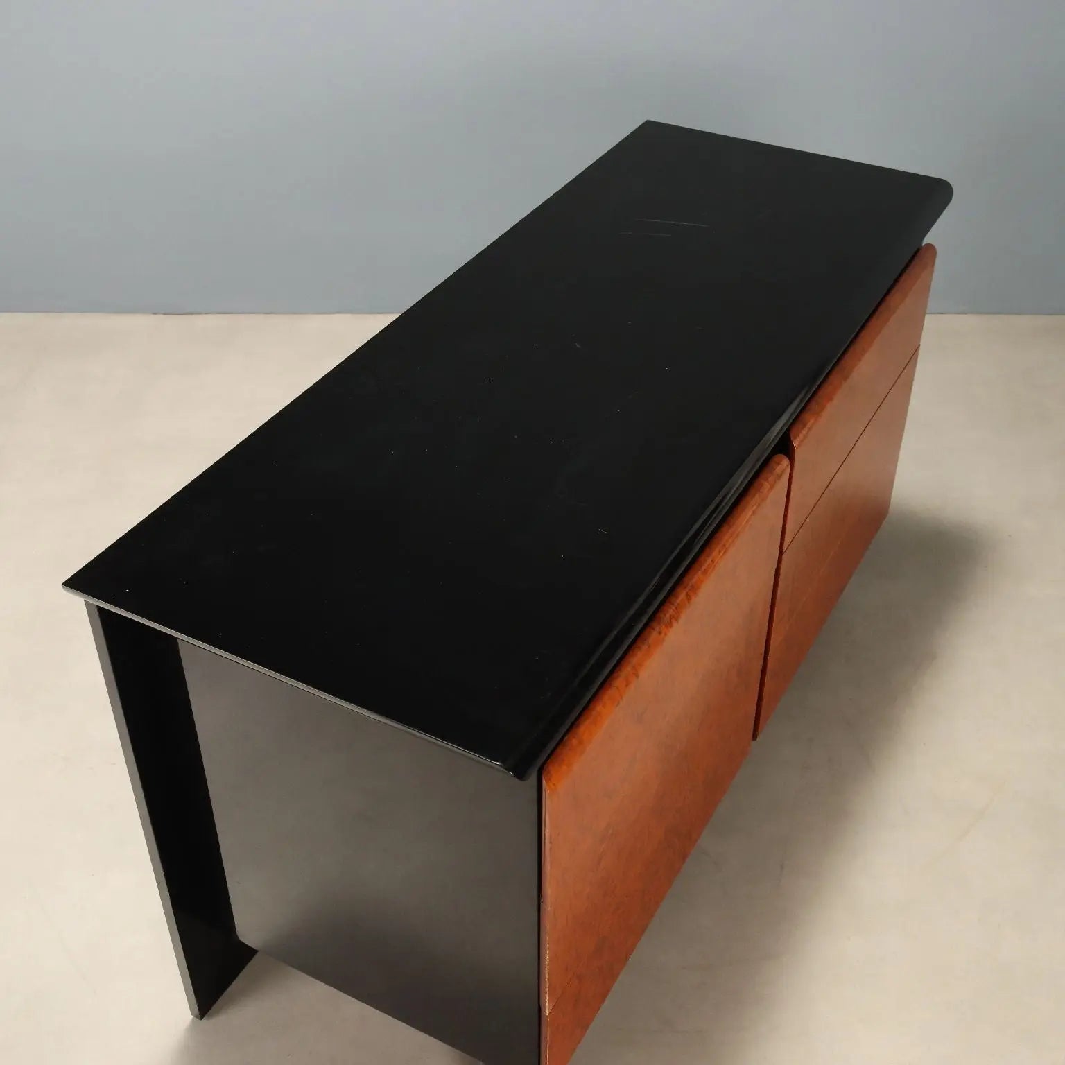 Vintage Cabinet Lacquered Wood Design Italy 1980s
