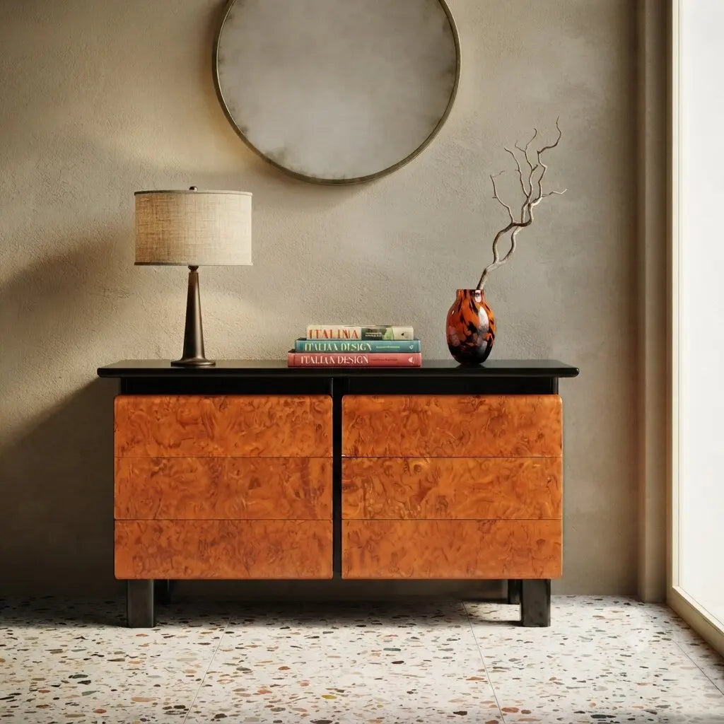 Vintage Cabinet Lacquered Wood Design Italy 1980s