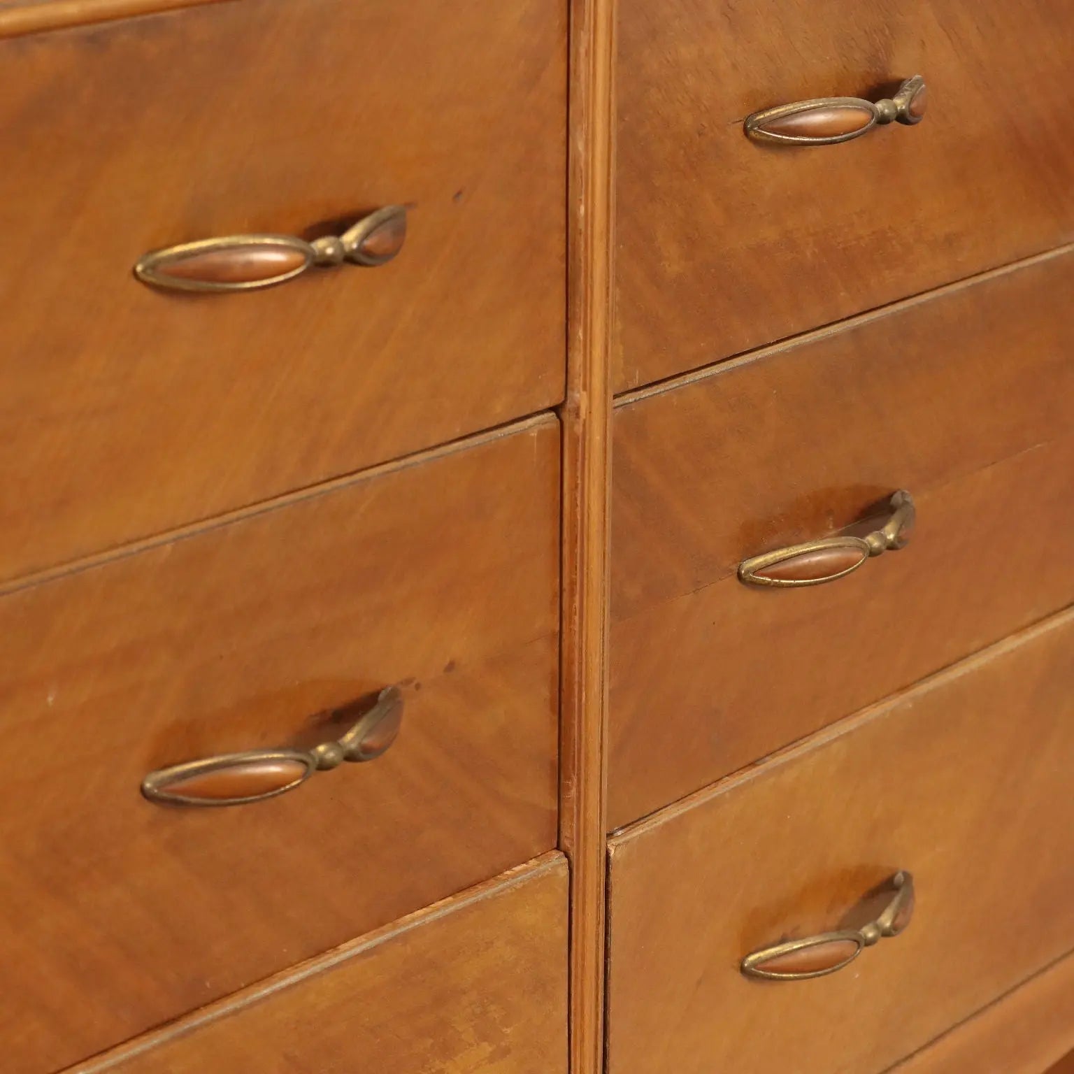 1950s-60s Mahogany Dresser with Glass Top