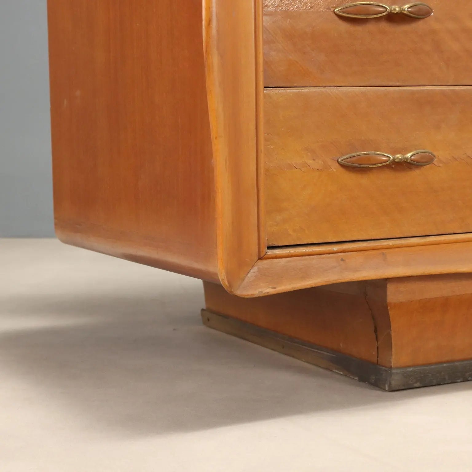 1950s-60s Mahogany Dresser with Glass Top