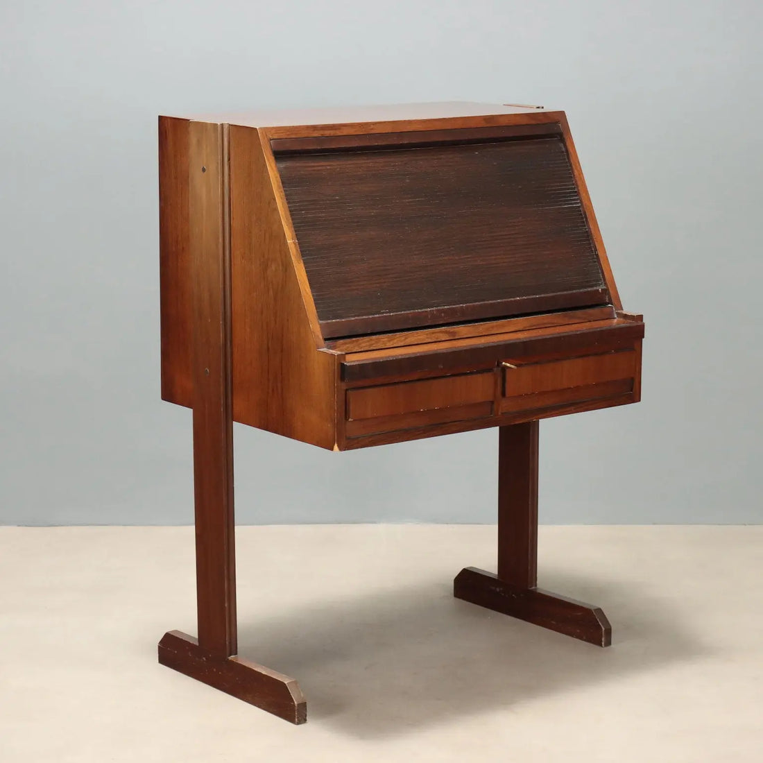1960s Roll-Top Desk in Exotic Wood