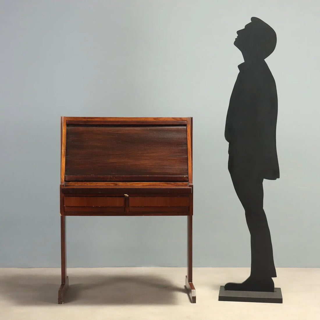 1960s Roll-Top Desk in Exotic Wood