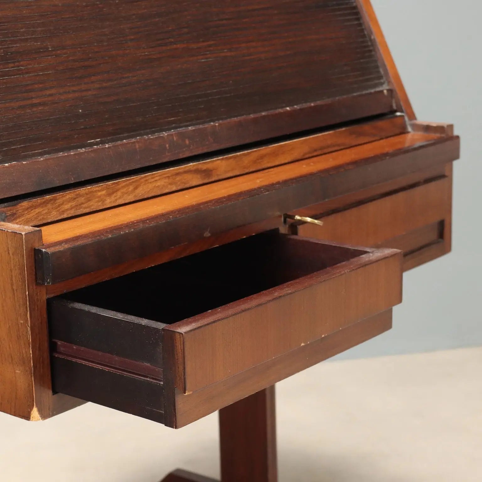 1960s Roll-Top Desk in Exotic Wood