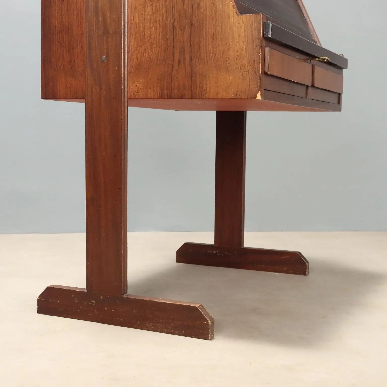 1960s Roll-Top Desk in Exotic Wood