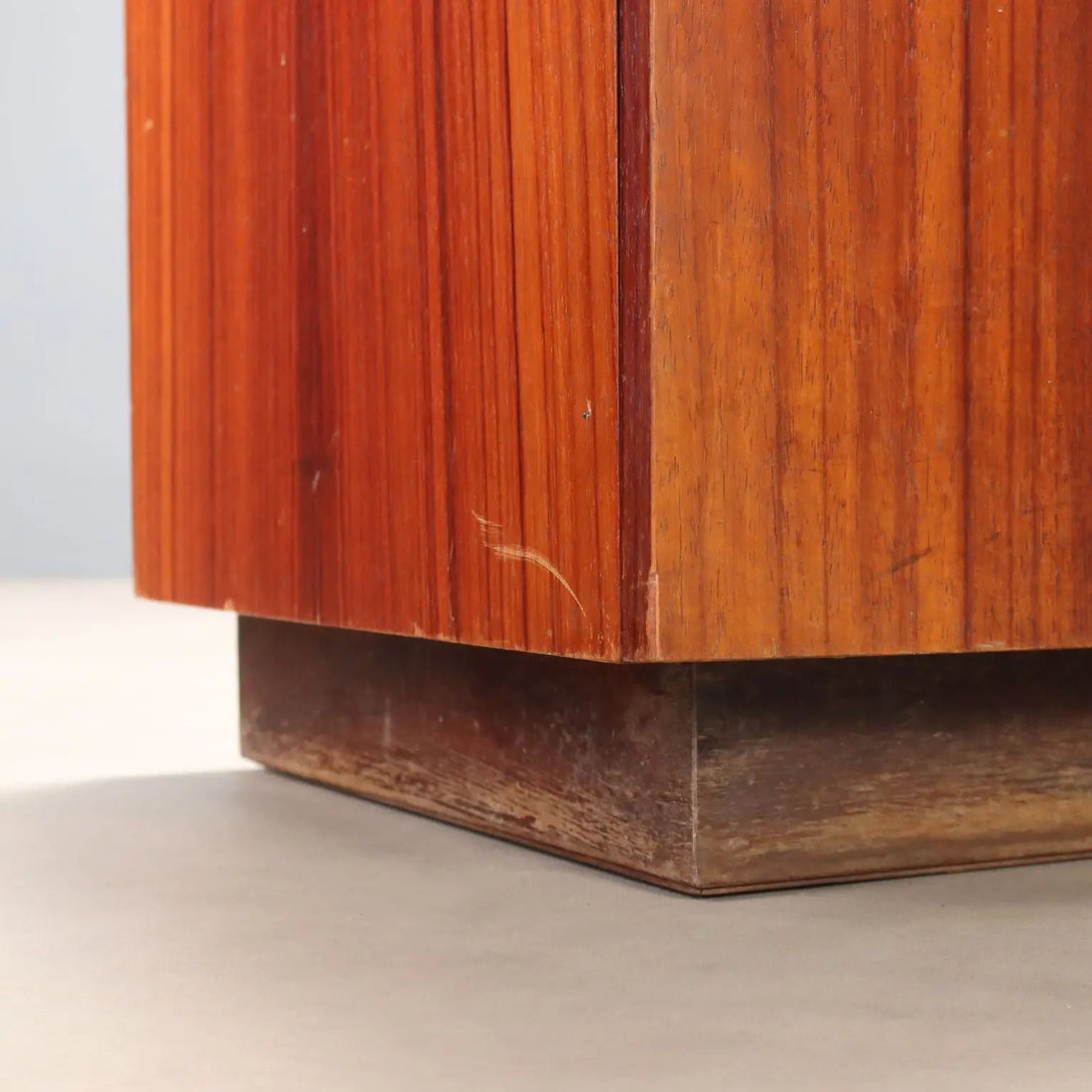 Vintage Cupboard Exotic Wood Marble Design Italy 1960s