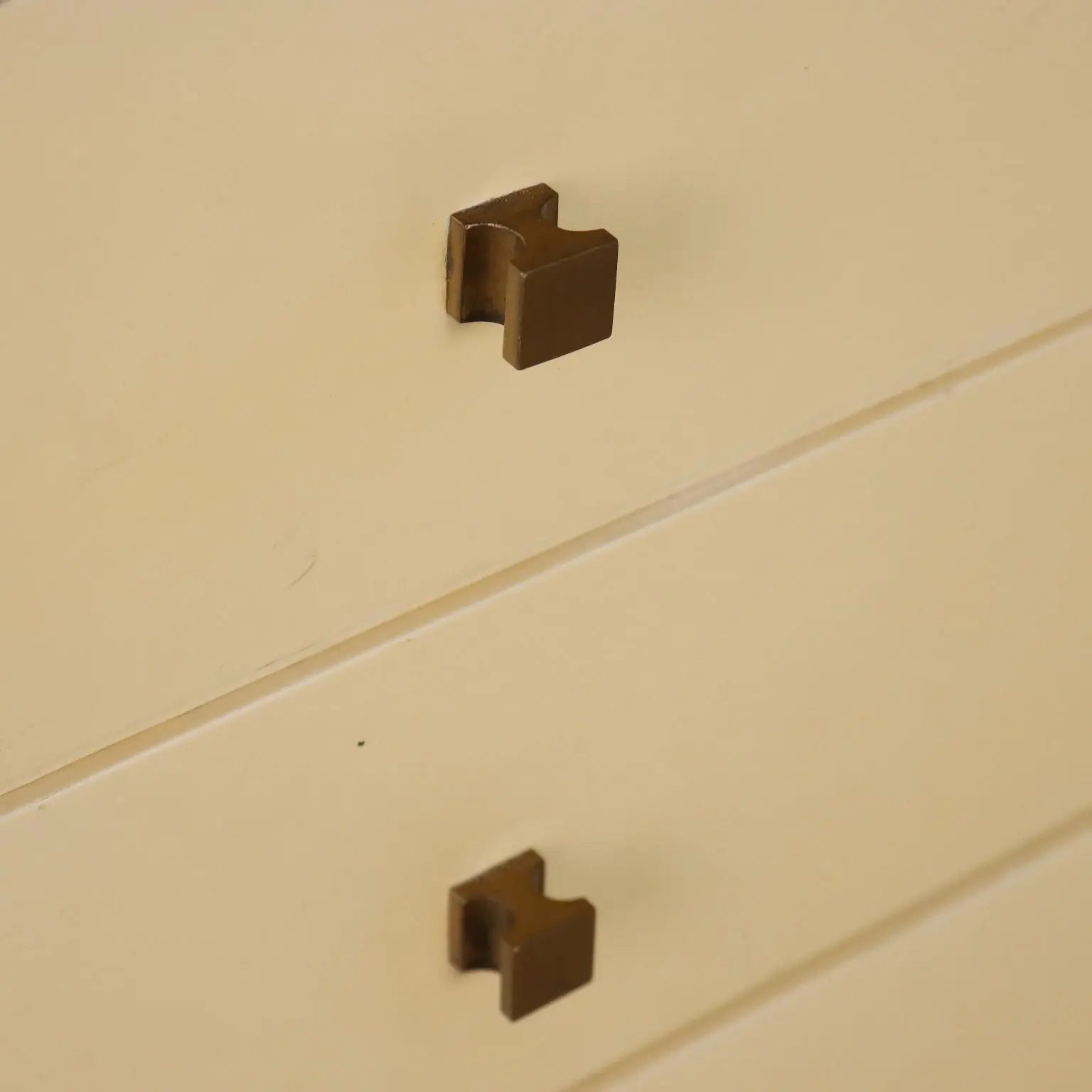 Vintage Chest of Drawers Lacquered Wood Brass Design 1970s