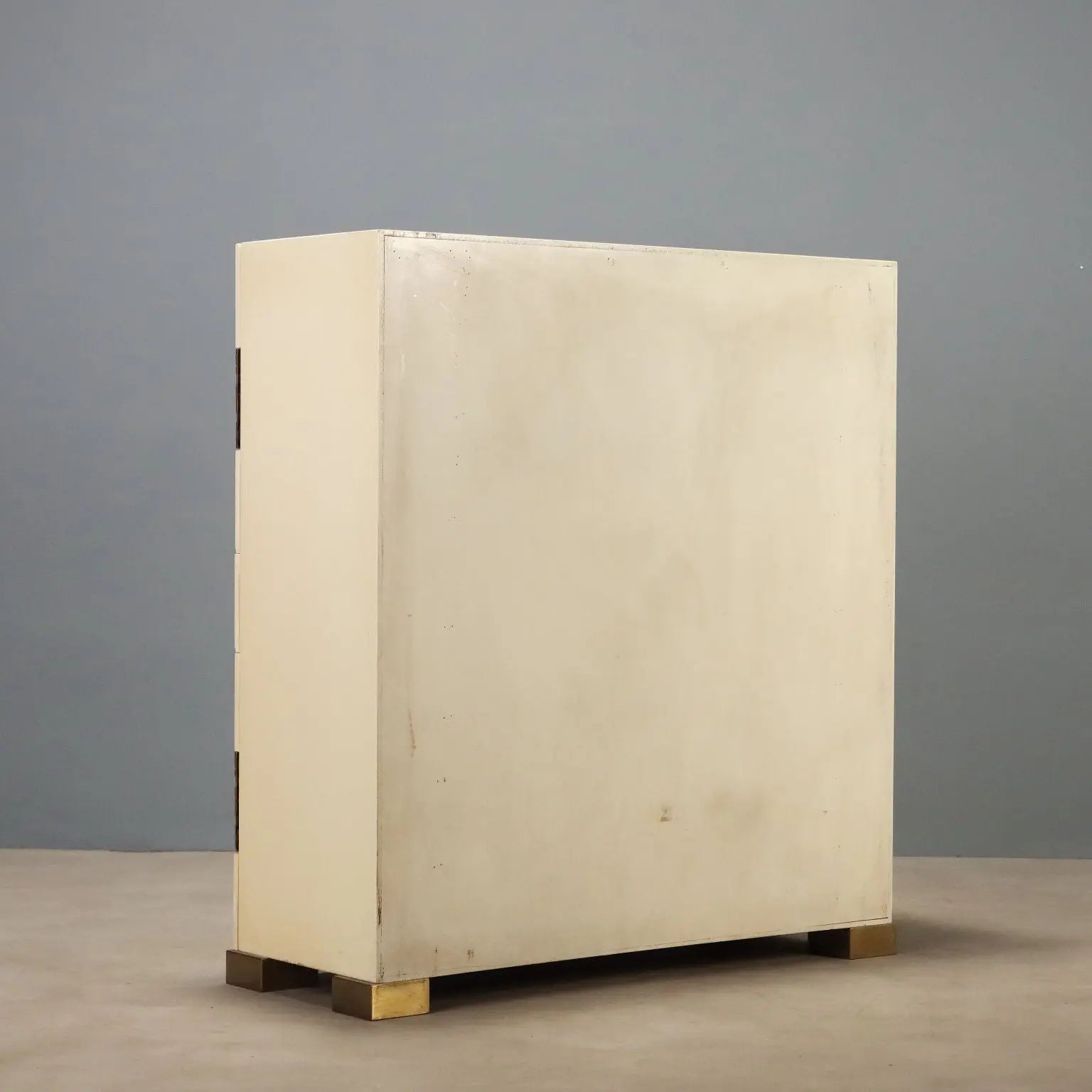 Vintage Chest of Drawers Lacquered Wood Brass Design 1970s