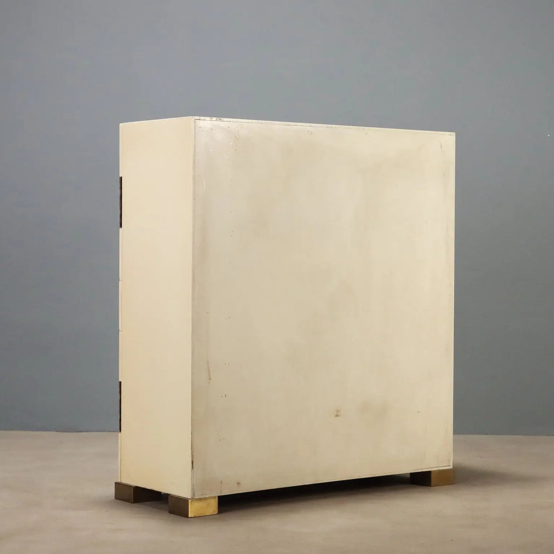 Vintage Chest of Drawers Lacquered Wood Brass Design 1970s