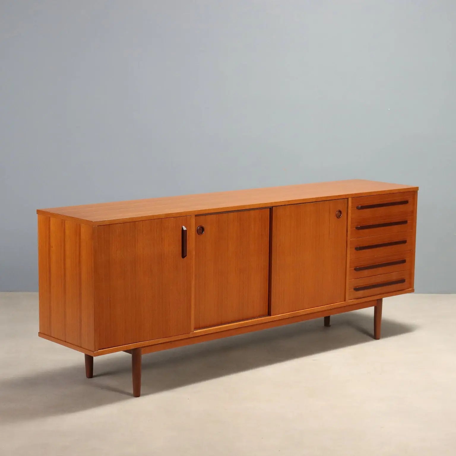 1960s Teak Sideboard with Doors and Drawers