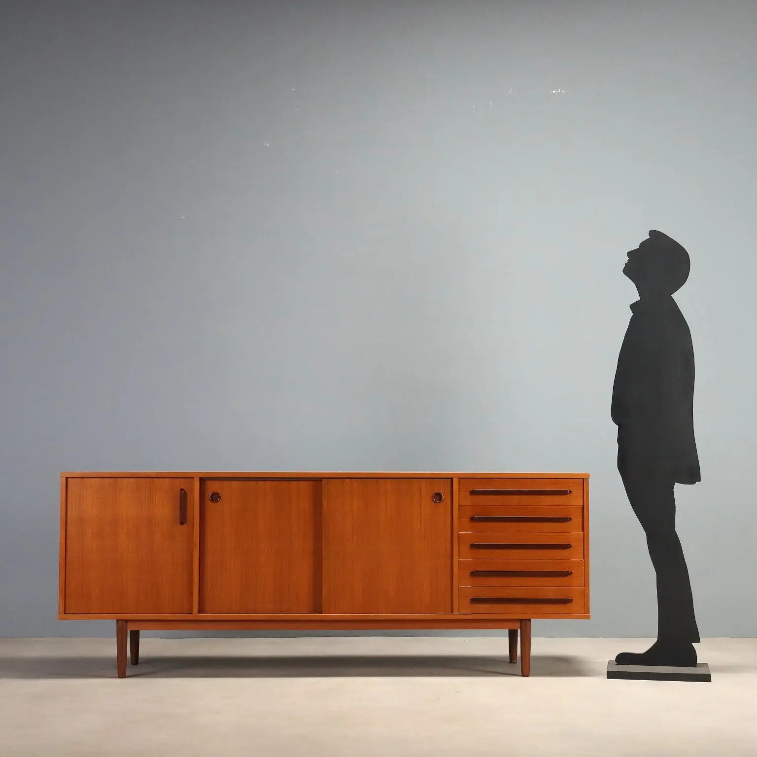 1960s Teak Sideboard with Doors and Drawers