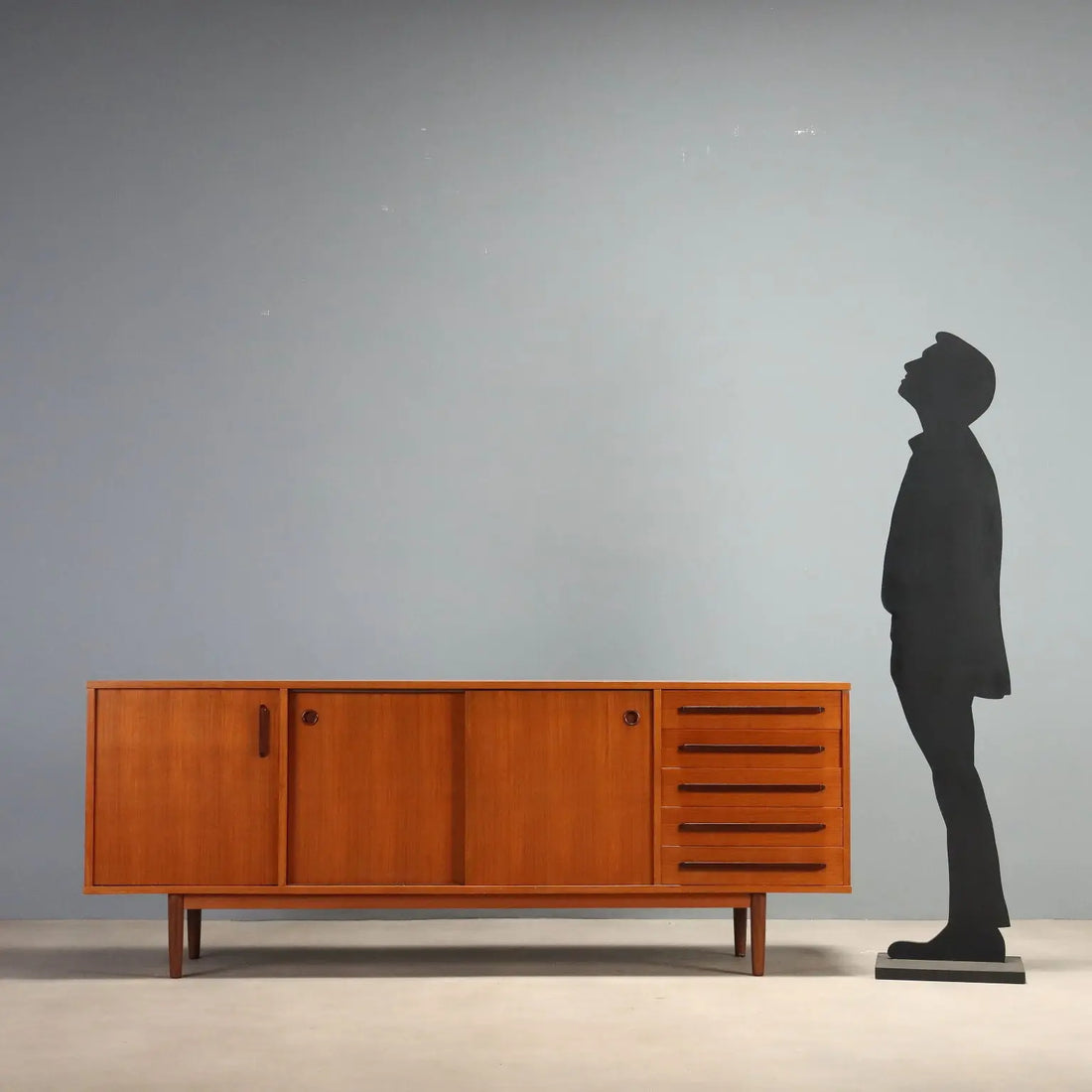 1960s Teak Sideboard with Doors and Drawers