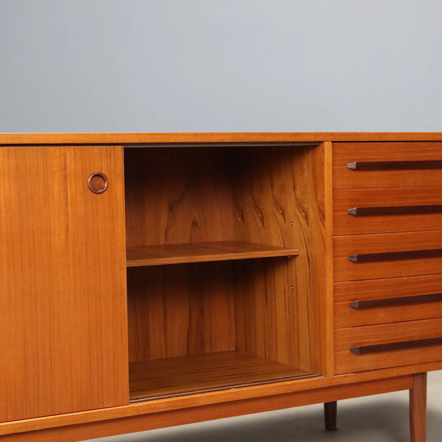 1960s Teak Sideboard with Doors and Drawers