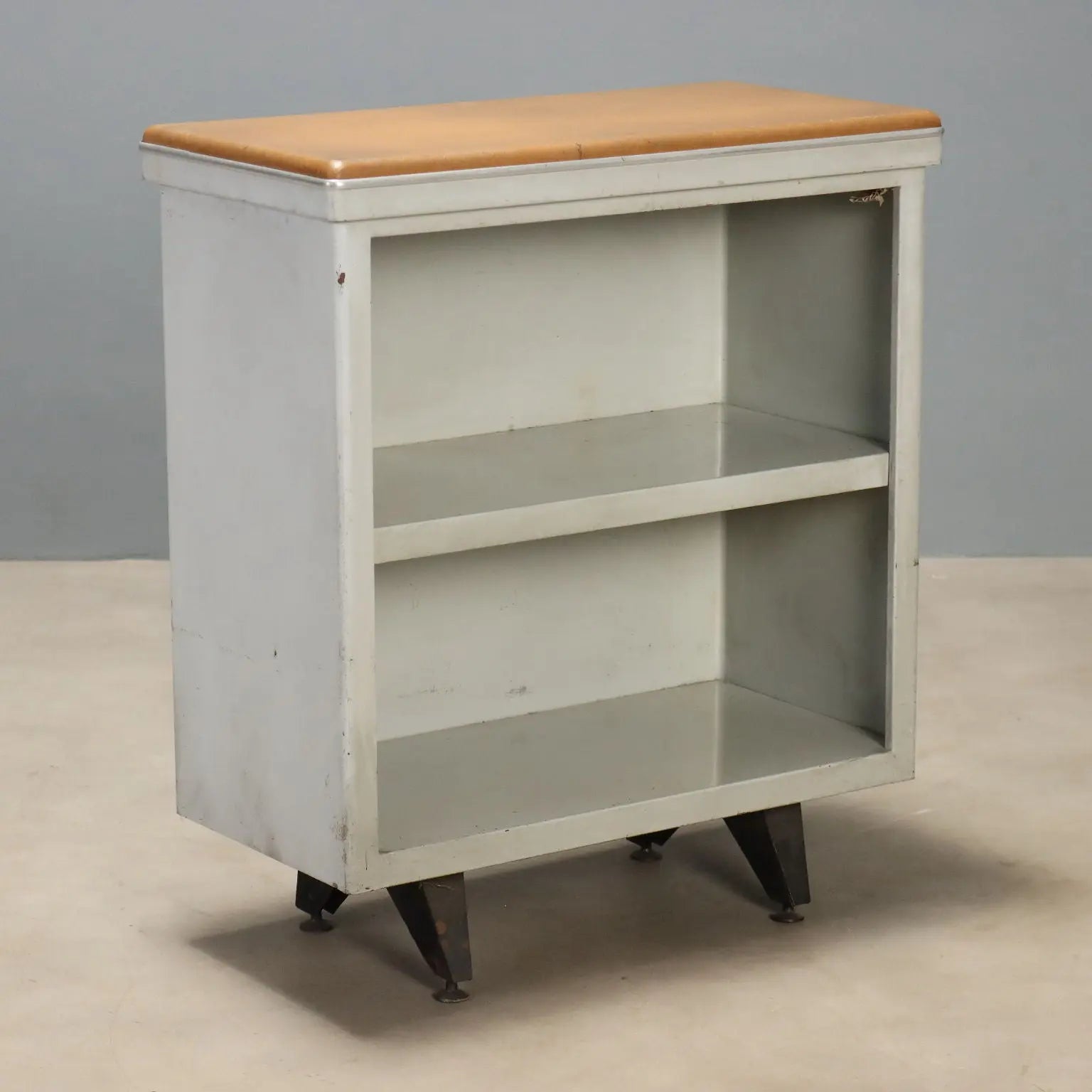 Vintage Cabinet Metal Leatherette Design Italy 1960s