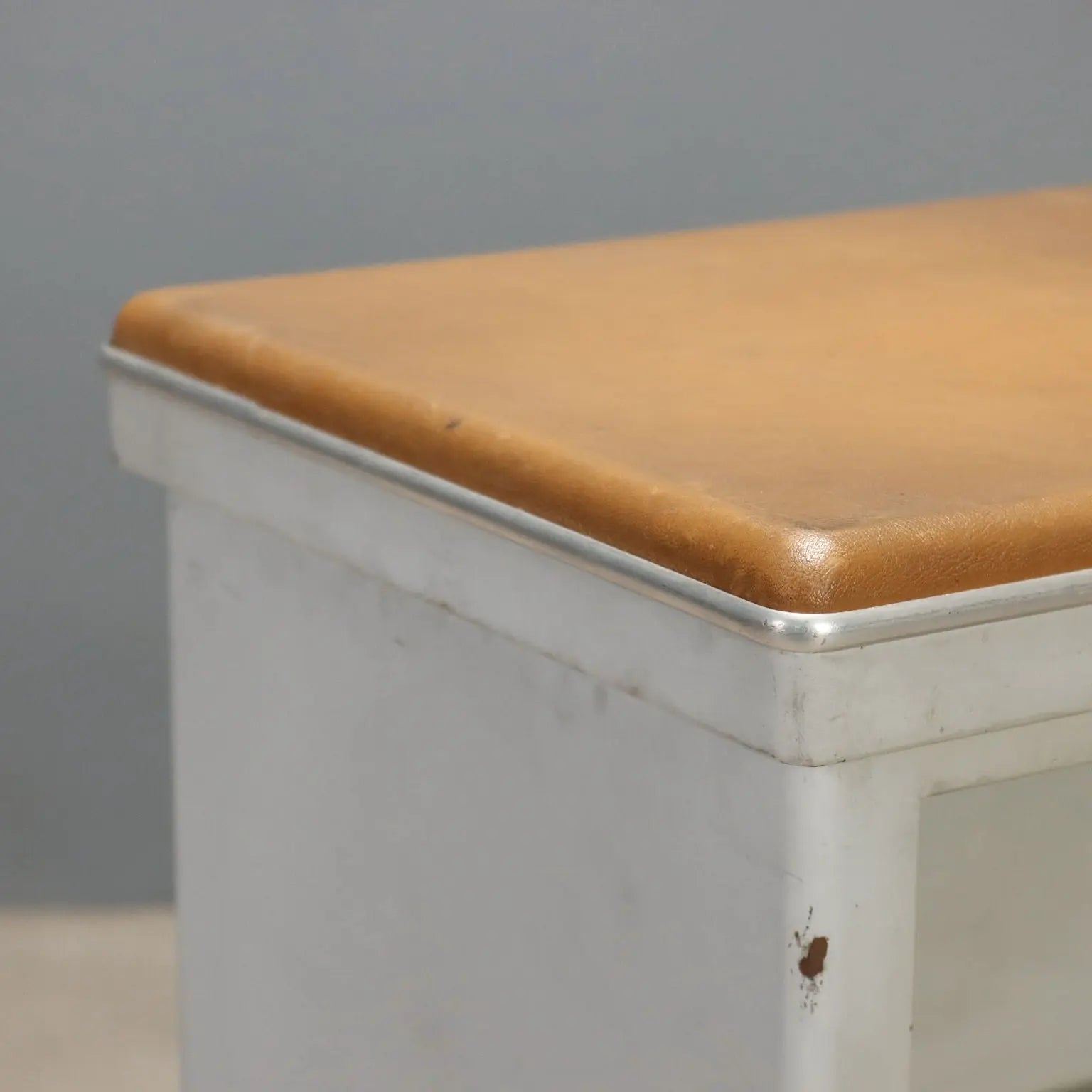 Vintage Cabinet Metal Leatherette Design Italy 1960s