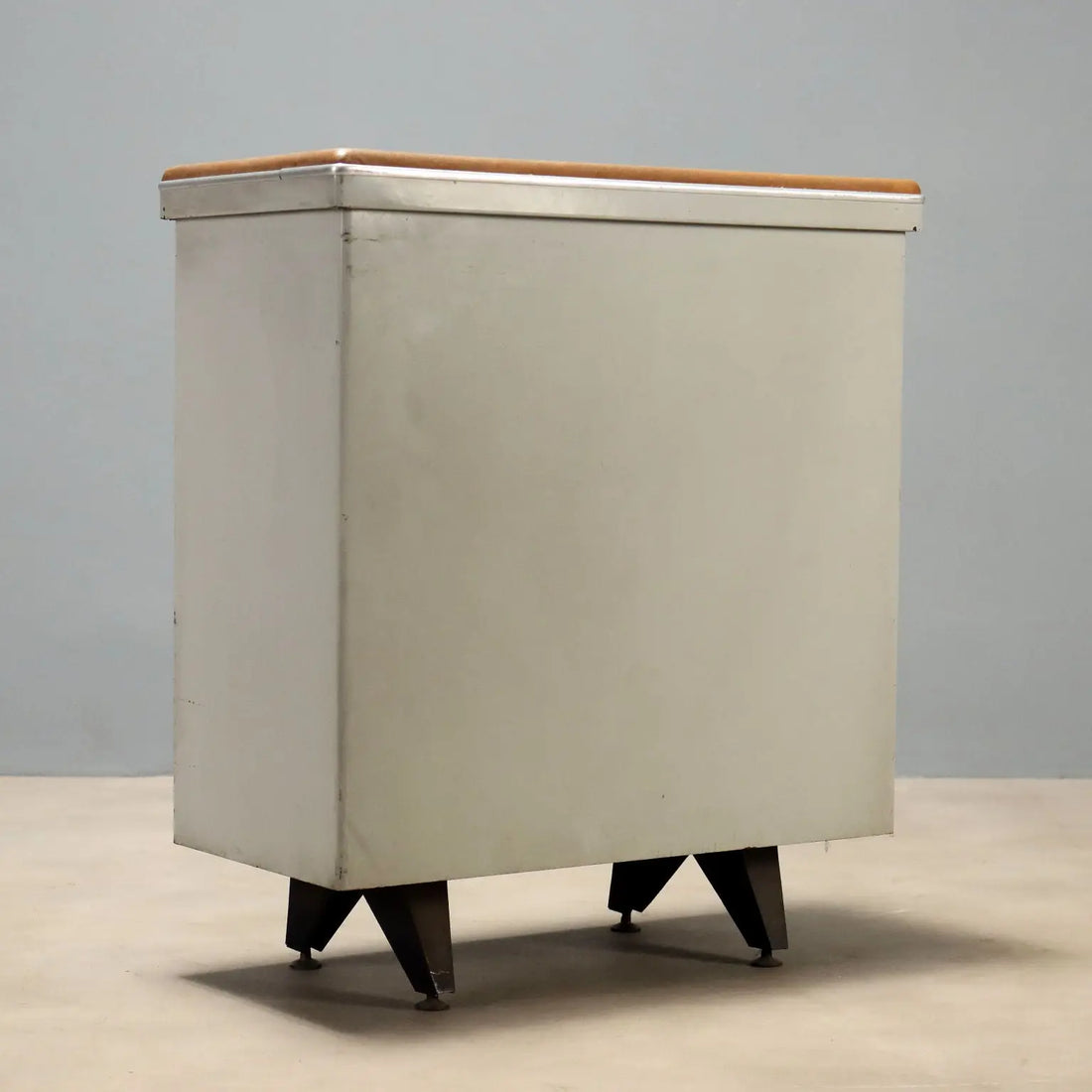 Vintage Cabinet Metal Leatherette Design Italy 1960s