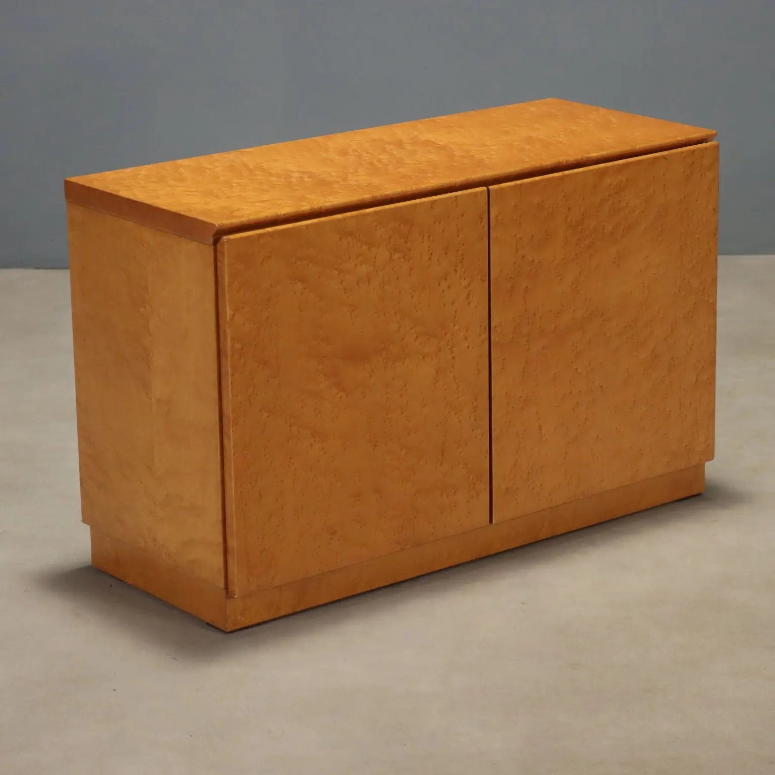 Vintage Cabinet Burl Veneer Polyester Design Italy 1980s