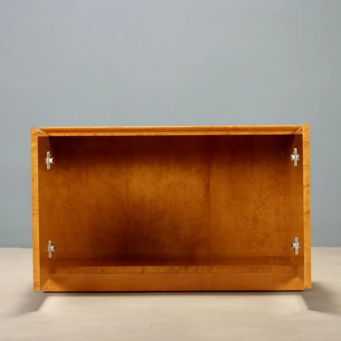 Vintage Cabinet Burl Veneer Polyester Design Italy 1980s