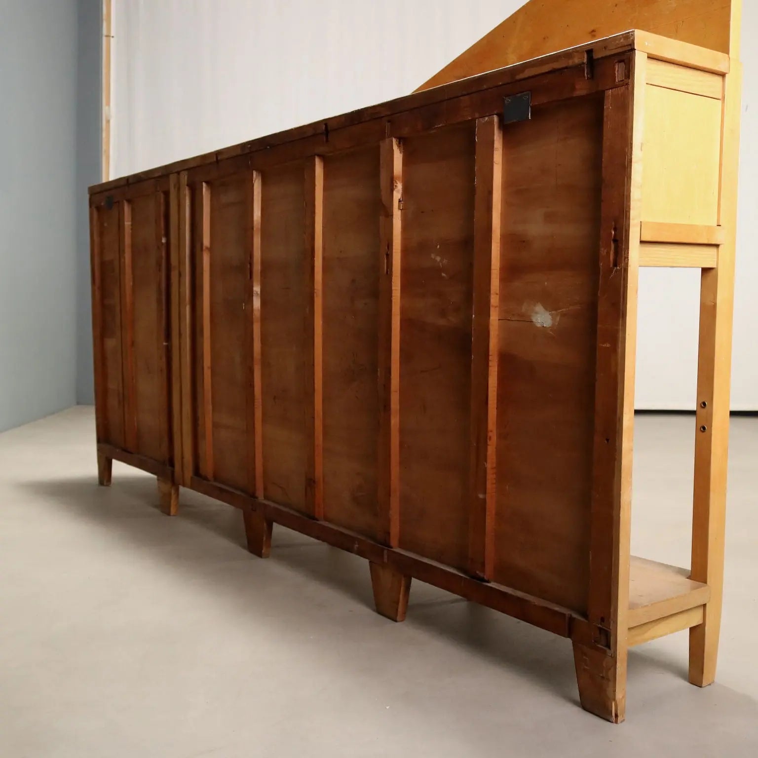 Vintage Cupboard Poplar Veneer Design Italy 1960s