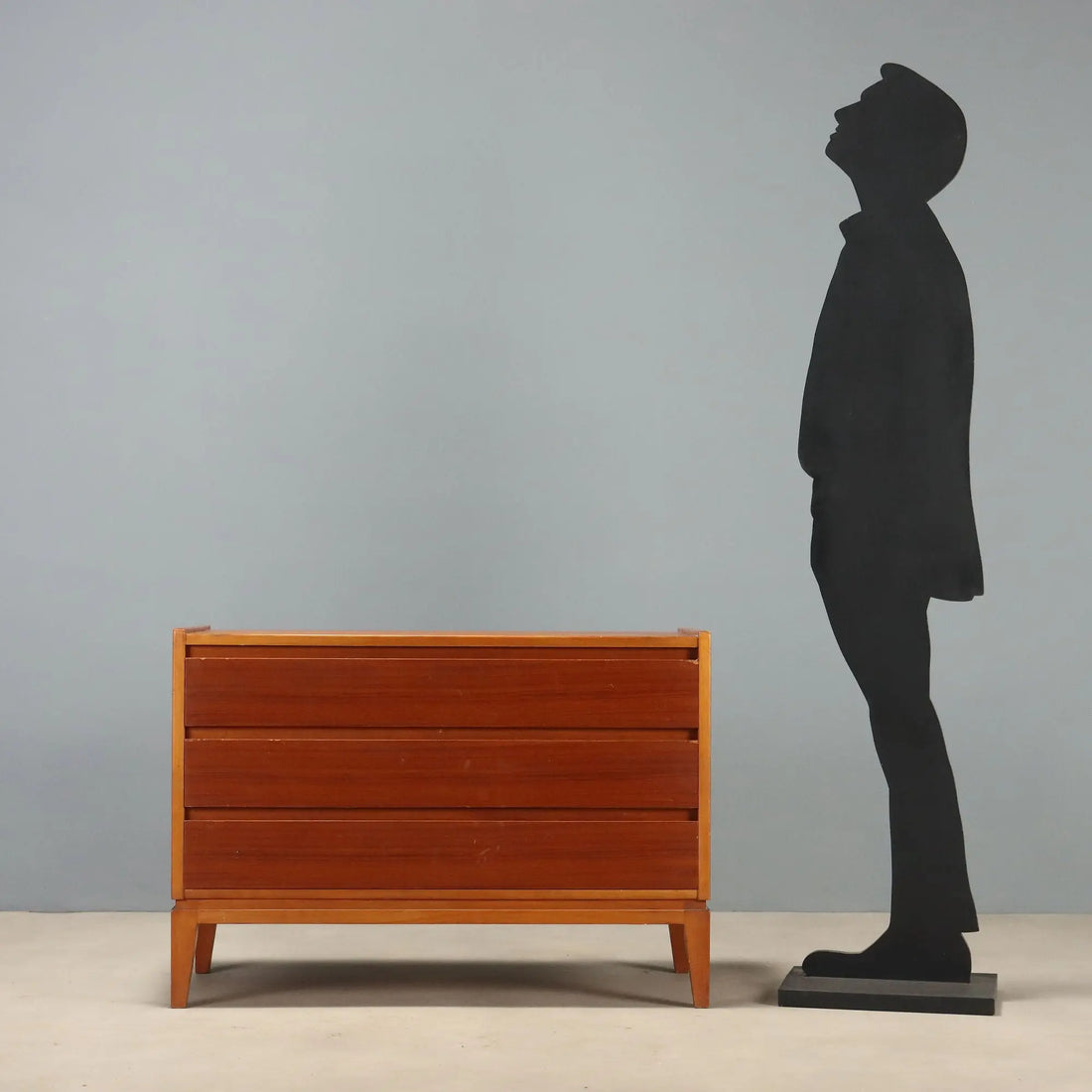 Vintage Chest of Drawers Teak 3 Drawers Design Italy 1960s