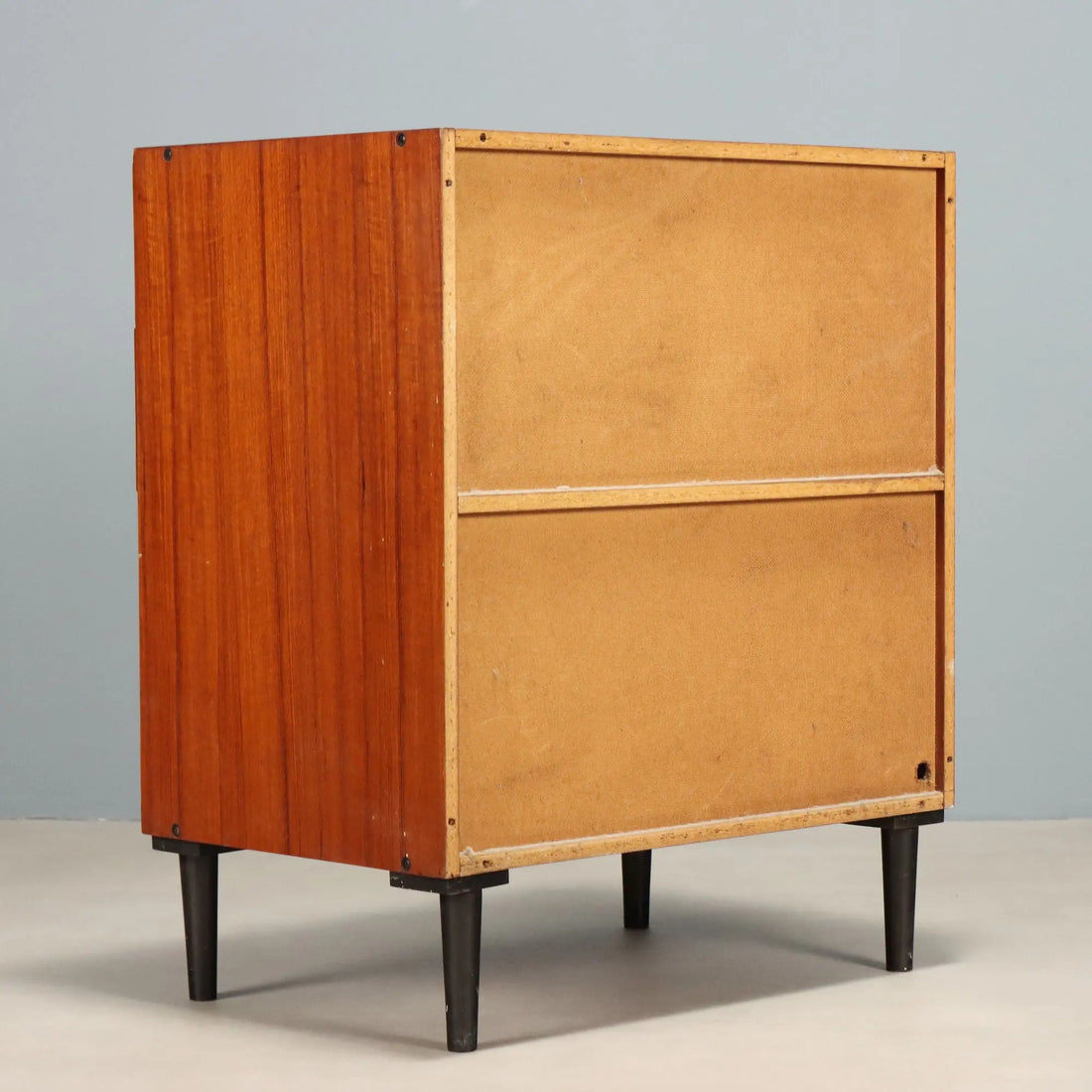 Vintage Cabinet Teak Brass Metal Design Italy 1960s