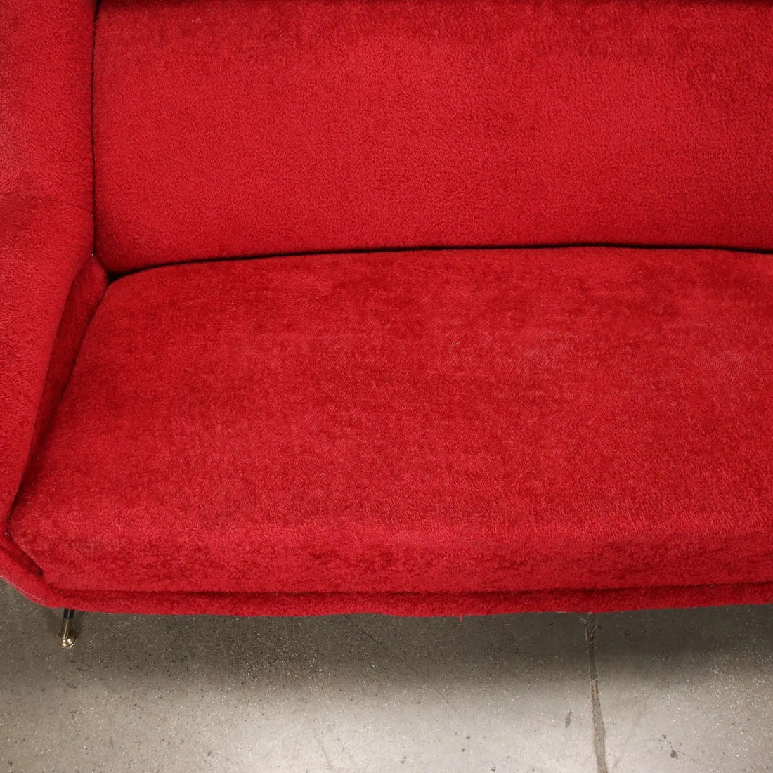 Vintage 3 Seater Sofa Brass Fabric Italy 1950s-1960s - Upholstery to be renewed | Modernism | Sofas