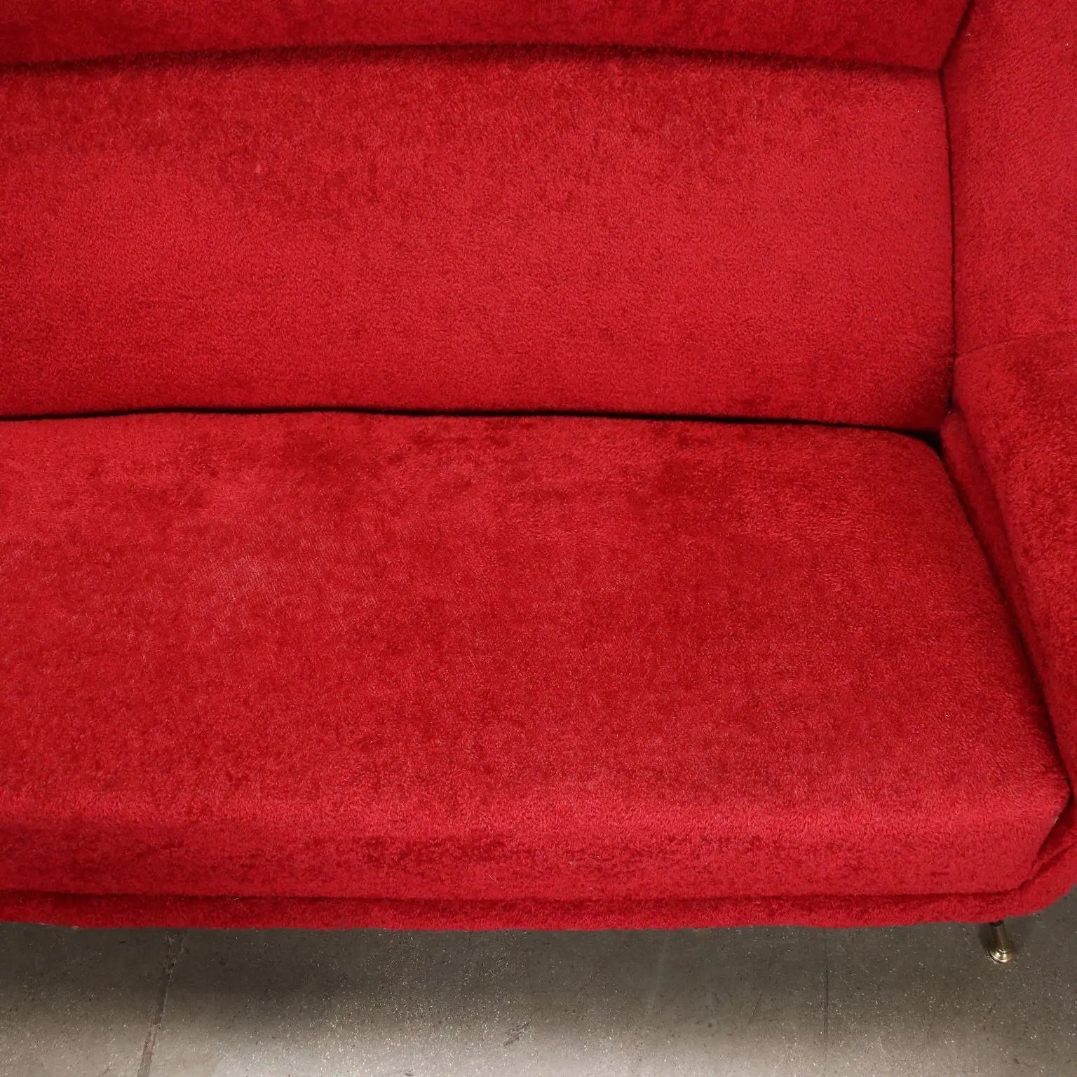 Vintage 3 Seater Sofa Brass Fabric Italy 1950s-1960s - Upholstery to be renewed | Modernism | Sofas