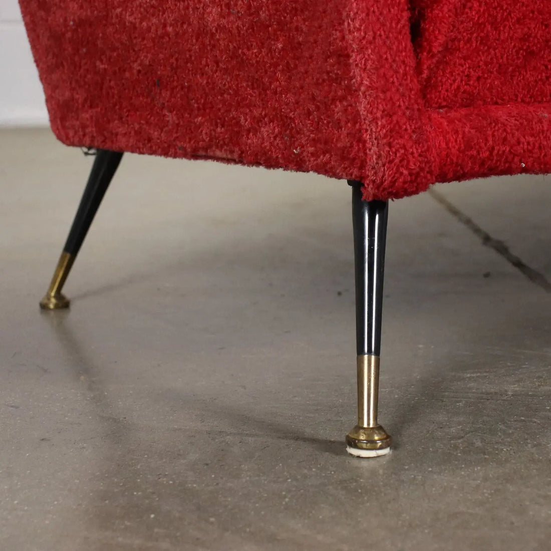 Vintage 3 Seater Sofa Brass Fabric Italy 1950s-1960s - Upholstery to be renewed | Modernism | Sofas