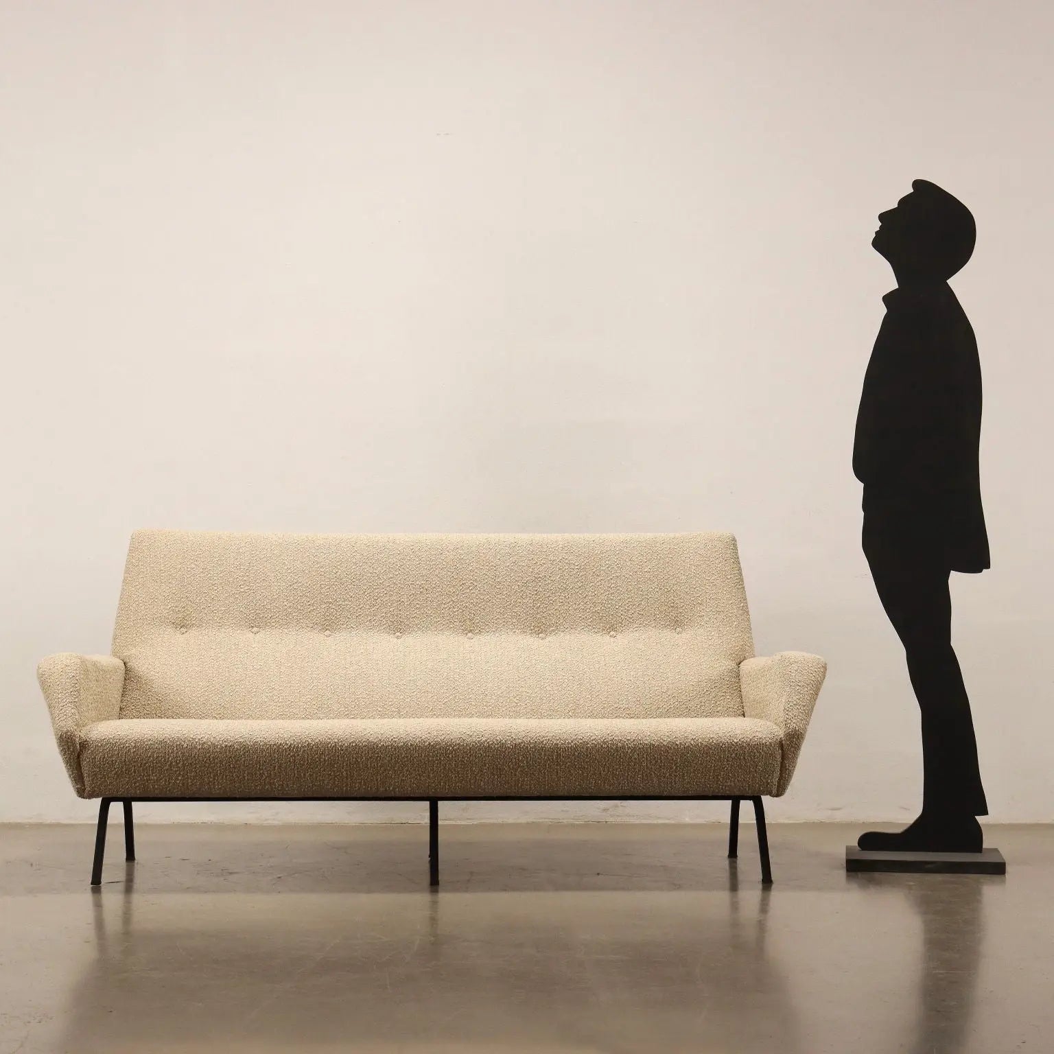Vintage Sofa Foam Padding Cloth Enamelled Metal Design Italy 1960s | Modernism  Sofas