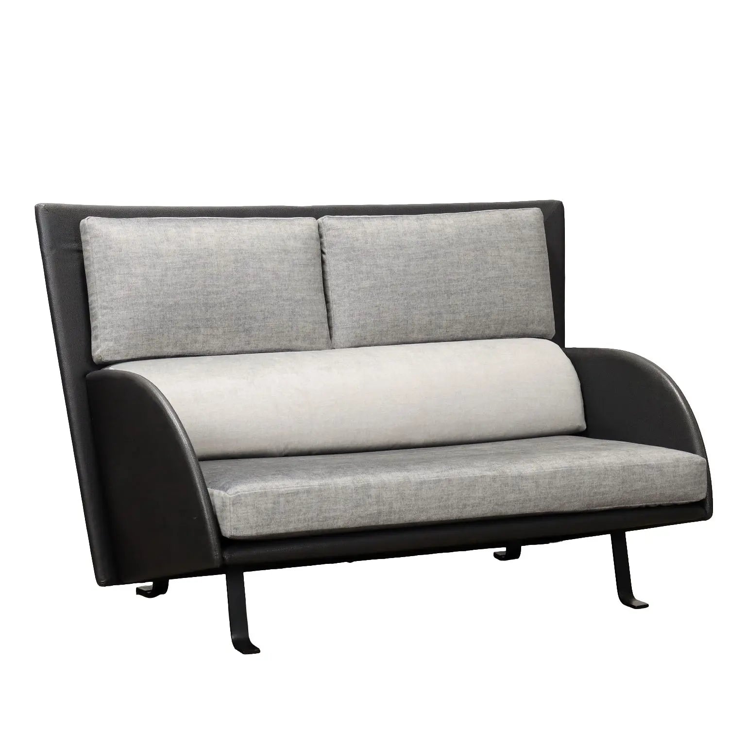 Vintage 1980s Sofa Velvet Leatherette with Pillowcases Italy | Modernism | Sofas