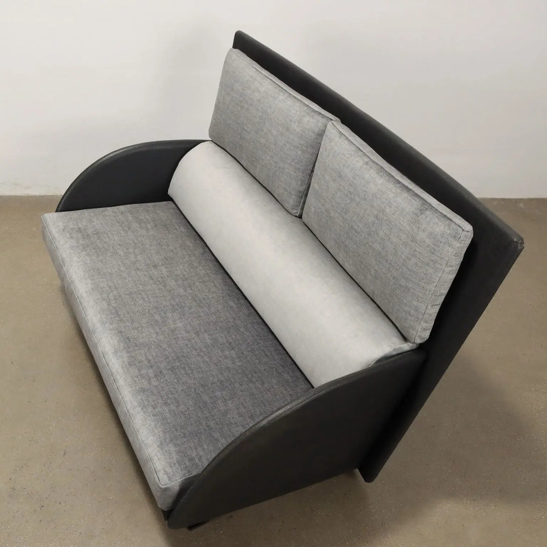 Vintage 1980s Sofa Velvet Leatherette with Pillowcases Italy | Modernism | Sofas