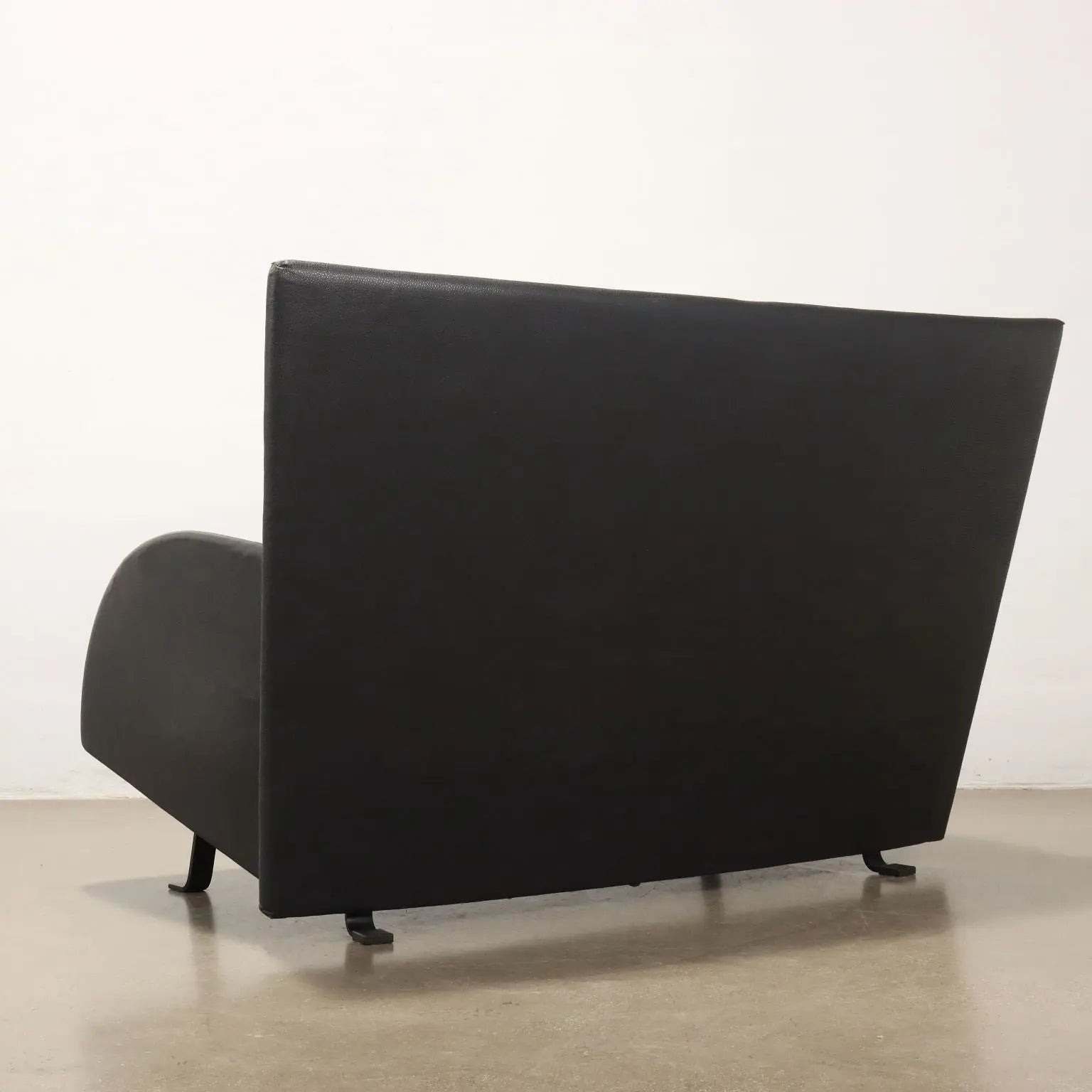 Vintage 1980s Sofa Velvet Leatherette with Pillowcases Italy | Modernism | Sofas