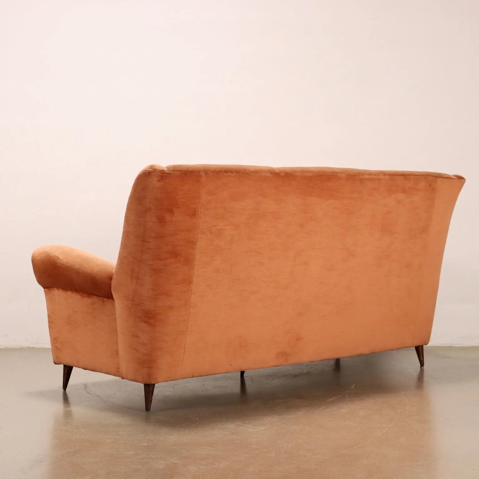 Vintage 1950s Sofa 3 Seater Red Velvet Italy To be Restored | Modernism | Sofas