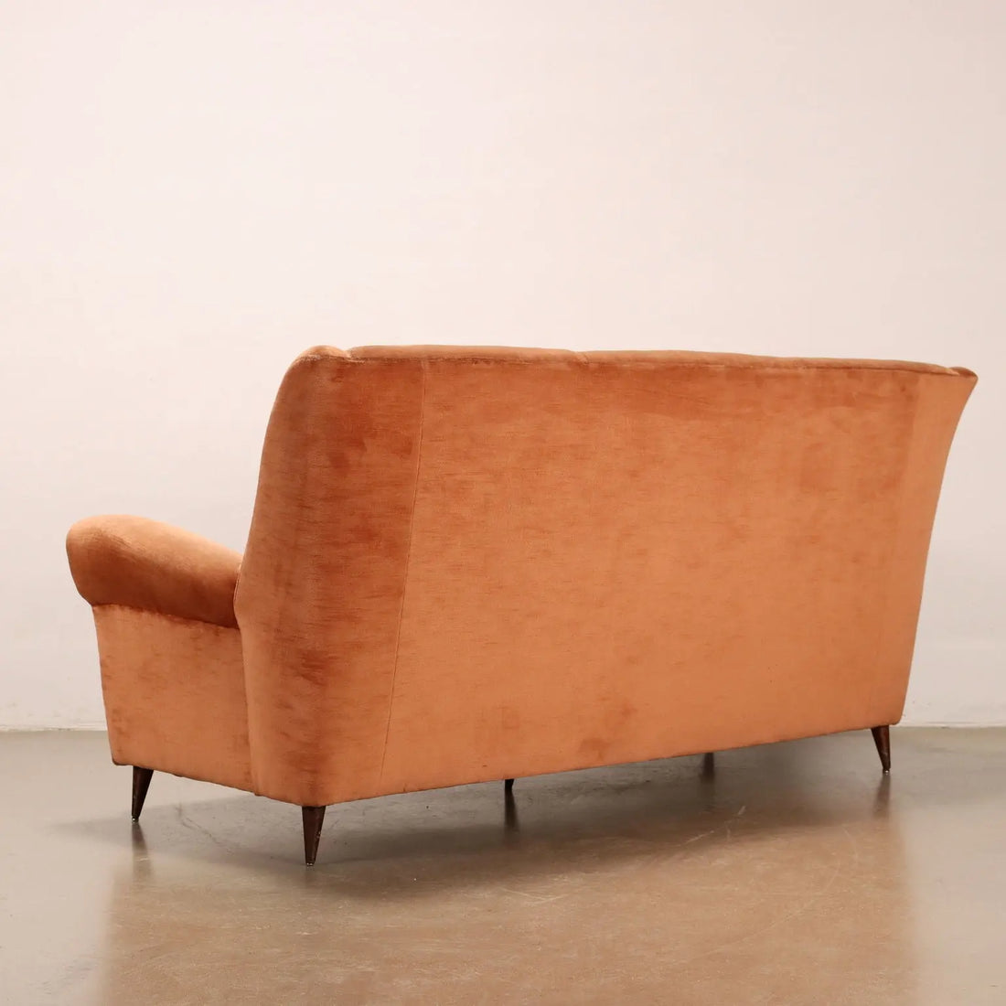 Vintage 1950s Sofa 3 Seater Red Velvet Italy To be Restored | Modernism | Sofas