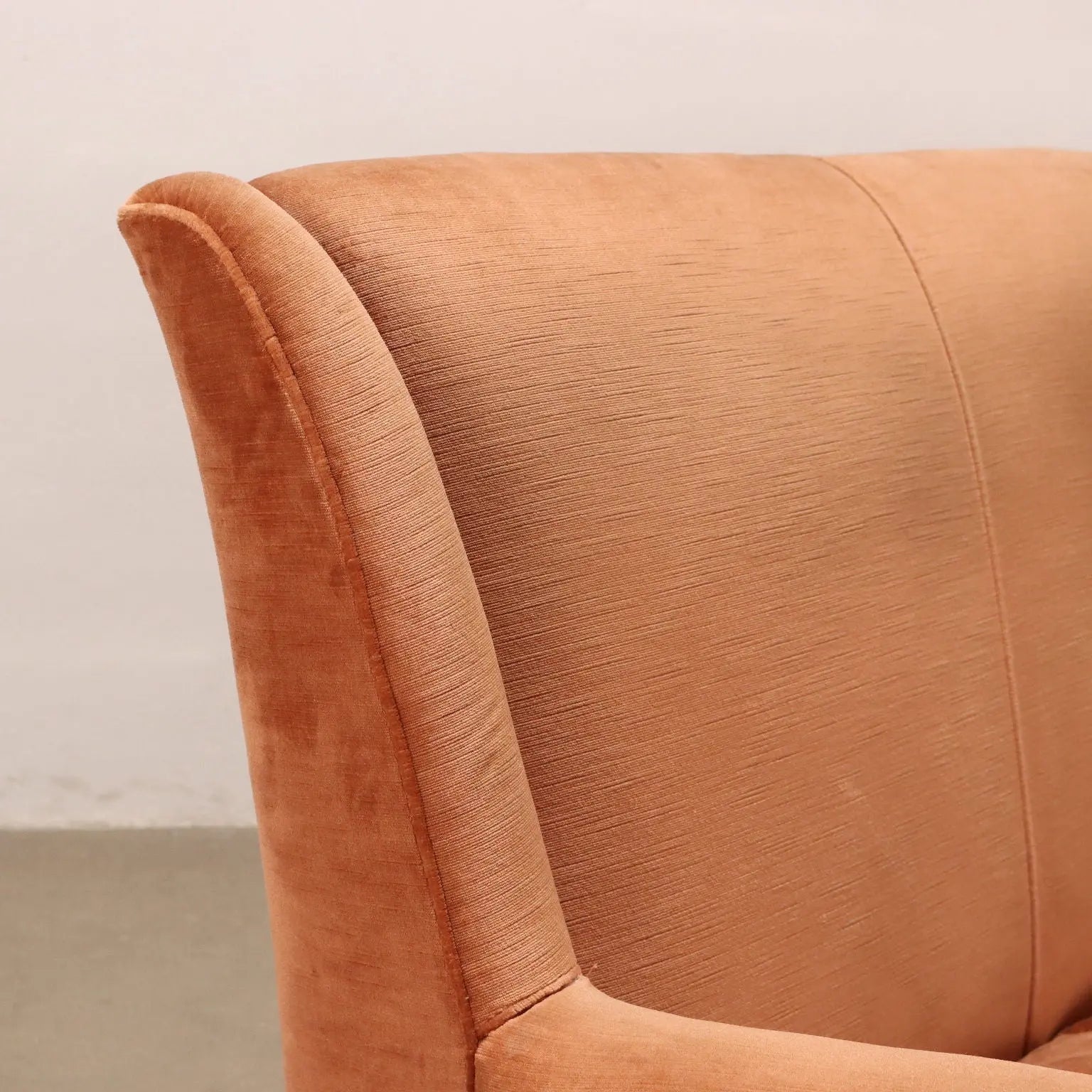Vintage 1950s Sofa 3 Seater Red Velvet Italy To be Restored | Modernism | Sofas