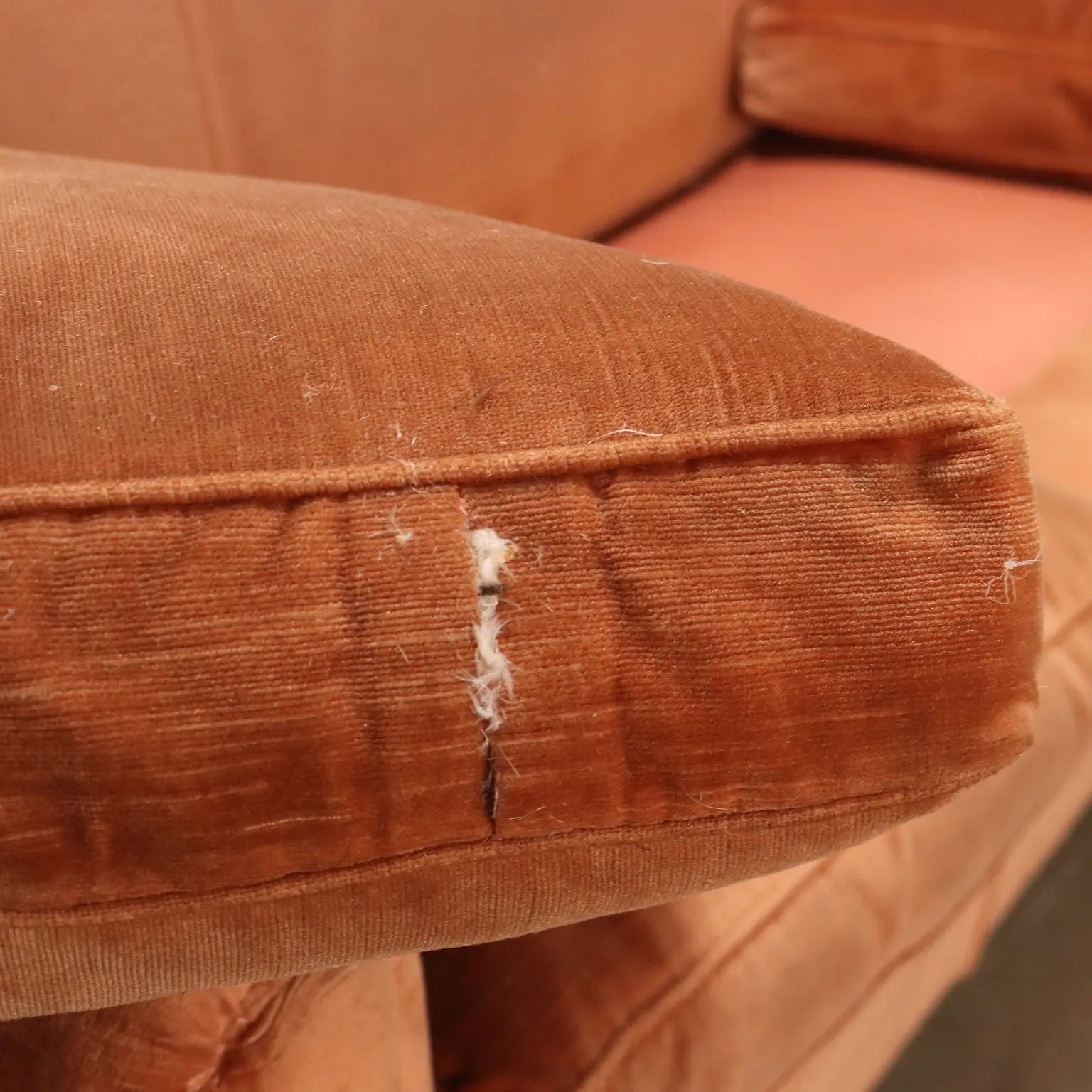 Vintage 1950s Sofa 3 Seater Red Velvet Italy To be Restored | Modernism | Sofas