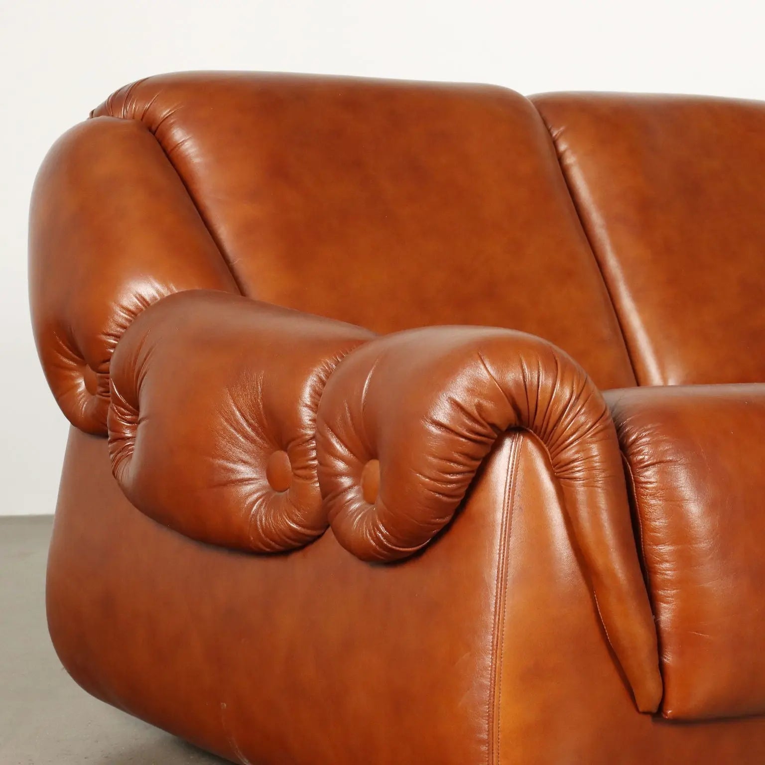 Vintage 1970s Sofa Leatherette 3 Seats Foam Italy | Modernism | Sofas
