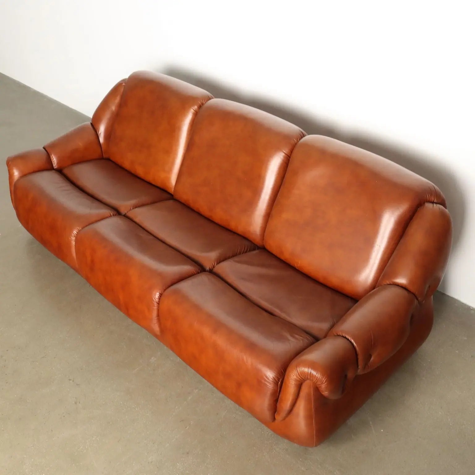Vintage 1970s Sofa Leatherette 3 Seats Foam Italy | Modernism | Sofas