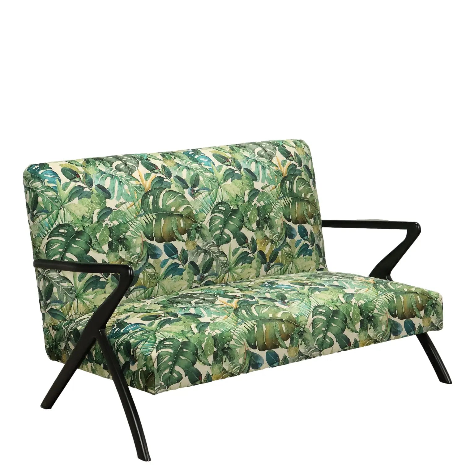 Vintage Sofa Jungle Collection Velvet Wood Design Italy 1950s-60s | Modernism | Sofas