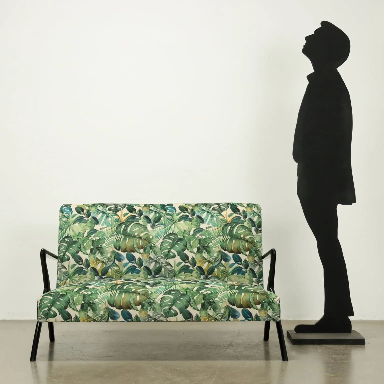 Vintage Sofa Jungle Collection Velvet Wood Design Italy 1950s-60s | Modernism | Sofas
