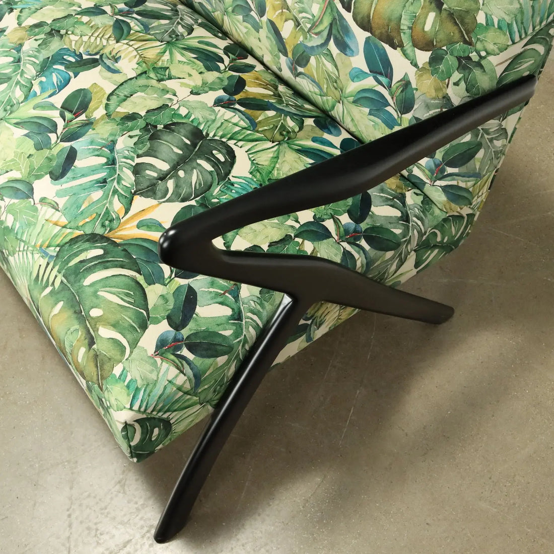 Vintage Sofa Jungle Collection Velvet Wood Design Italy 1950s-60s | Modernism | Sofas