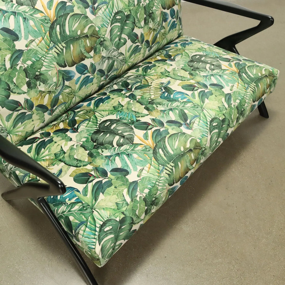 Vintage Sofa Jungle Collection Velvet Wood Design Italy 1950s-60s | Modernism | Sofas