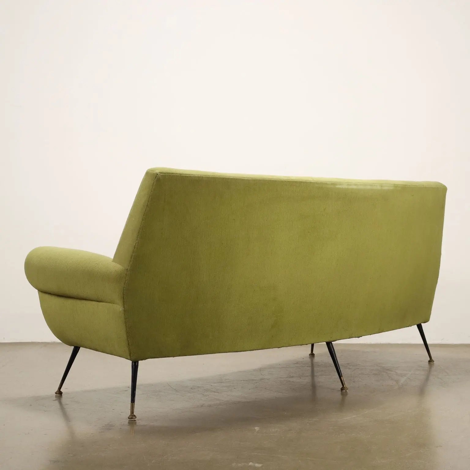 Vintage Sofa Fabric Brass 3 Seater Design Italy 1950s-1960s - 50s-60s | Modernism | Sofas
